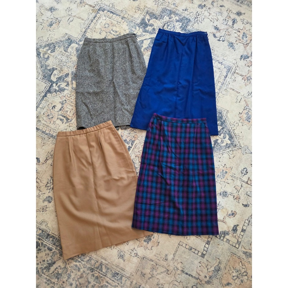 Bundle of Vintage Pendleton Women's Size 6 100% Wool Midi Skirts